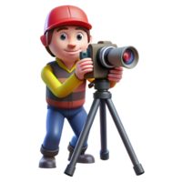 serene minimalist Photographer with Tripod Cutout high resolution png