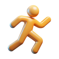 wonderful rustic Physical Health Icon with Running Figure Isolated png