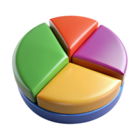 lindo artístico torta gráfico com colorida segmentos transparente fundo profissional png