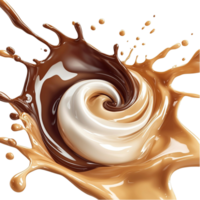 Swirling mix of chocolate cream blending into a pattern png