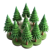 wonderful vintage Pine Tree Forest Top View Isolated Element authentic png