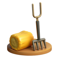 beautiful contemporary Pitchfork Leaning Against Hay Bale high resolution png