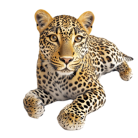 Majestic leopard lying down sharp focused eyes a spotted coat png