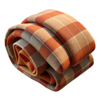 serene rustic Plaid Wool Blanket Folded Cutout Transparent Background authentic png