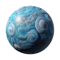magnificent artistic Planet with Atmosphere Clouds Swirling Transparent Background high resolution png