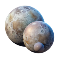 extraordinary contemporary Planet with Two Moons Orbiting Transparent Background professional png