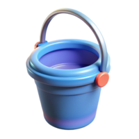vibrant minimalist Plastic Pail with Handle Isolated Transparent Background exclusive png