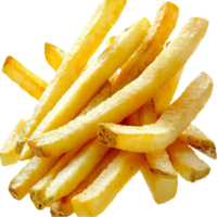 golden french fries stacked in a pile png