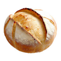 Round crusty bread loaf a golden brown surface a rustic texture png