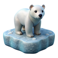 wonderful modern Polar Bear on Ice Floe Isolated Element high resolution png