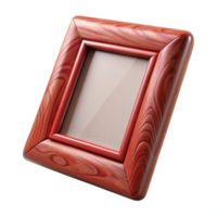 serene contemporary Polished Cherry Wood Picture Frame Front View Transparent Background high resolution png