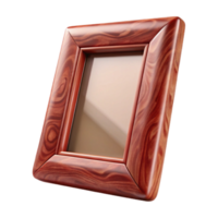 beautiful minimalist Polished Cherry Wood Picture Frame Front View Transparent Background authentic png
