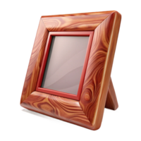 elegant classic Polished Cherry Wood Picture Frame Front View Transparent Background professional png