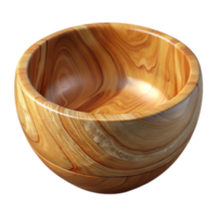 serene rustic Polished Maple Wood Bowl Isolated Element exclusive png