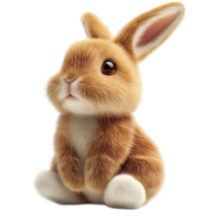 Cute fluffy rabbit sitting a curious gentle look png
