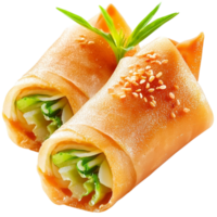 spring rolls filled vegetables sesame seeds png