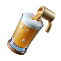 extraordinary artistic Pouring Beer Into Glass with Splash Transparent Background high quality png