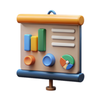 vibrant artistic Presentation Screen with Charts Cutout authentic png
