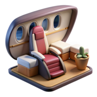 impressive creative Private Jet Cabin with Comfortable Seating Cutout original png