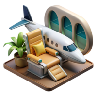 magnificent abstract Private Jet Cabin with Comfortable Seating Cutout original png