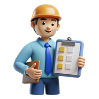 impressive abstract Production Manager with Clipboard and Schedule png