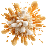 Abstractistic explosion of beige golden splashes frozen in motion png