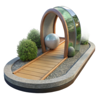 beautiful minimalist Public Art Installation Park Setting Transparent professional png