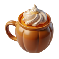 magnificent classic Pumpkin Spice Latte with Whipped Cream Isolated high resolution png