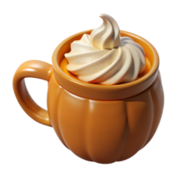 extraordinary minimalist Pumpkin Spice Latte with Whipped Cream Isolated high quality png