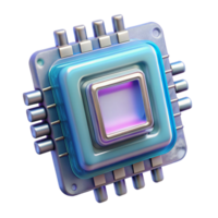 impressive modern Quantum Computer Processor Close Up Transparent Element authentic png