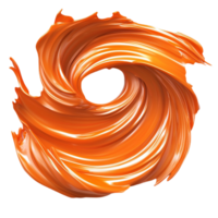 Swirl of vibrant orange creating anistic loop png