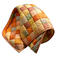 serene minimalist Quilted Throw Blanket Patchwork Design Cutout with Warm Colors authentic png