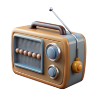 extraordinary traditional Radio Vintage Style with Knobs and Antenna Isolated Cutout Transparent Background professional png