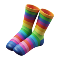 magnificent vintage Rainbow Stripe Socks Knee High Cutout Transparent Background authentic png