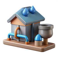 dramatic rustic Rainwater Harvesting System Diagram Cutout authentic png