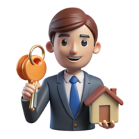 beautiful artistic Real Estate Agent with House Keys Cutout Element high resolution png
