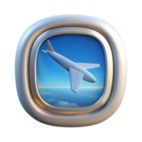 elegant abstract Realistic Airplane Window View Isolated high resolution png