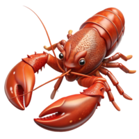 impressive minimalist Realistic Lobster with Transparent Background authentic png