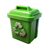 impressive modern Recycle Bin Green Color Isolated Transparent Background premium png