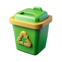 beautiful classic Recycle Bin Green Color Isolated Transparent Background high quality png