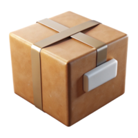 extraordinary minimalist Recycled Cardboard Box with Tape Isolated Cutout original png