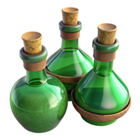 impressive rustic Recycled Glass Bottles Green and Brown Isolated high resolution png