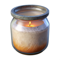 elegant rustic Recycled Glass Jar Candle Isolated high resolution png