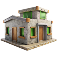 stunning creative Recycled Material Building Isolated with Textured Walls high resolution png