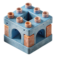 vibrant minimalist Recycled Plastic Building Blocks Cutout with Textured Surface authentic png
