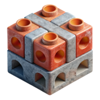 impressive creative Recycled Plastic Building Blocks Cutout with Textured Surface png