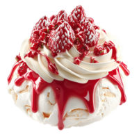 meringue dessert whipped cream raspberry topping png
