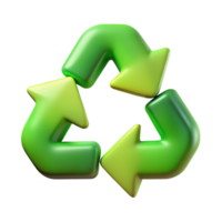 wonderful minimalist Recycle Symbol Green Gradient Transparent Background high resolution png