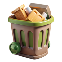 beautiful modern Recycling Bin Overflowing Trash Transparent Background authentic png