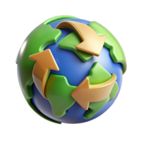 wonderful artistic Recycling Symbol Earth Icon Isolated Transparent Background exclusive png